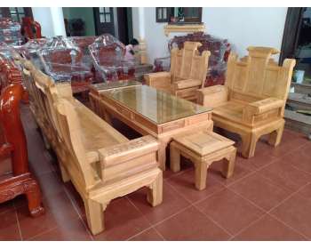 Bộ bàn ghế Cuốn Thư gỗ sồi nga đặt đóng theo yêu cầu mã BG404